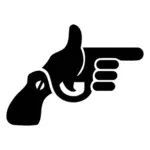 Pistole Form zeigenden finger
