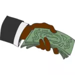 Hand bieden geld vector afbeelding