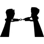 Handcuffed hands vector illustration