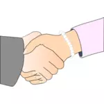 Muž a žena handshake vektorové ilustrace