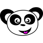 Dessin du visage de panda heureux vectoriel