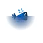 Ilustracja wektorowa szczęśliwy płetwal błękitny