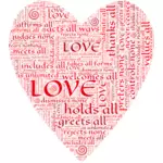 Hjärta och kärlek typografi