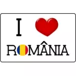 Ich liebe Rumänien Vektor Aufkleber