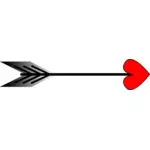 Hearted arrow vector image