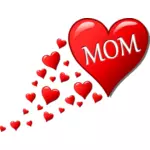 Herzen für Mom-Vektor-illustration
