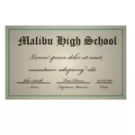 Векторное изображение диплом средней школы