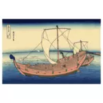 Vektorový obrázek barevné malby z námořní trasy Kazusa