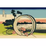 Vector de desen de pictura câmpurile din provincia Owari
