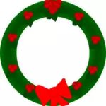 クリスマスの花輪のベクトル描画