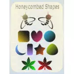 Selection of vector honeycombed shapes