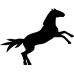 Melompat kuda siluet vektor ilustrasi