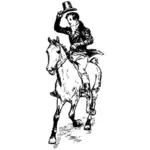 Cavalier de cheval, les graphiques vectoriels de son chapeau de levage