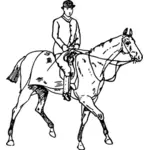 Disegno di un cavallo e un cavaliere