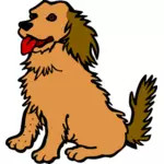 Vector images clipart de chien avec langue rouge