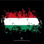 Éclaboussures d'encre avec le drapeau de la Hongrie
