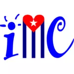 I love Cuba libre sign vector graphics