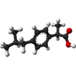 Image 3d de molécule ibuprofène