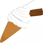 아이스크림 콘 초콜릿 비스킷으로 벡터 그래픽