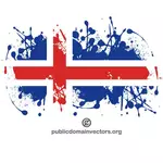 Isländische Flagge auf Tinte-Spritzer