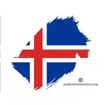 Weißem Hintergrund mit der isländischen Flagge