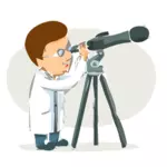 Científico con binoculares