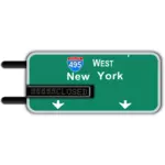 Obraz wektor znak autostrady międzystanowej z wyświetlaczem LED