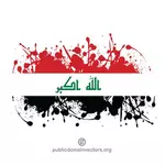 Drapeau de l'Irak dans la peinture projetée