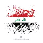 Bandiera dell'Iraq all'interno di schizzi di inchiostro