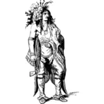 Irokezów native American Indian wektor rysunek