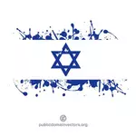 Flag of Israel in paint spatter