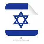 Autocolant dreptunghiulară cu steagul Israelului
