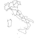 イタリアの地域の地図のベクトル