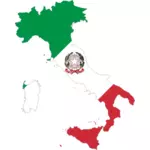Italiaanse kaart met vlag