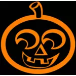 Laughing Halloween pumpkin on black background vector illustration