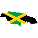 플래그와 함께 자메이카의 지도