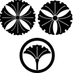 Flower motif silhouette
