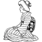 Japon Bayan oturuyor