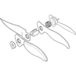 Pocket knife - exploded view vector image