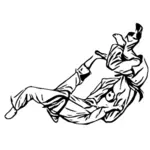Vector graphics of men in jiu-jitsu pose