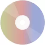 CD with a rainbow reflective side vector illustration