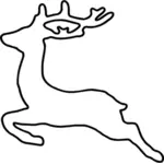 跳躍鹿のシルエットのベクター描画