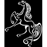 Hoppning häst line art negativa illustration