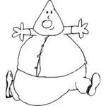 Karikatuur van een dikke man