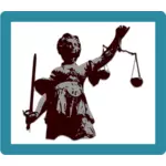 La señora justicia icono vector de la imagen