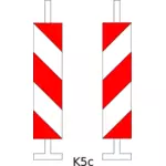Roadworks safety pole color vector drawing