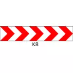Roadworks safety horizontal pole color vector drawing