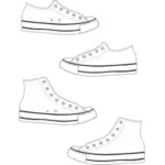 Gambar vektor sepatu dan sepatu Keds