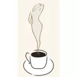 Bir fincan kahve kadının vektör küçük resim