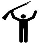 Man with rifle silhouette